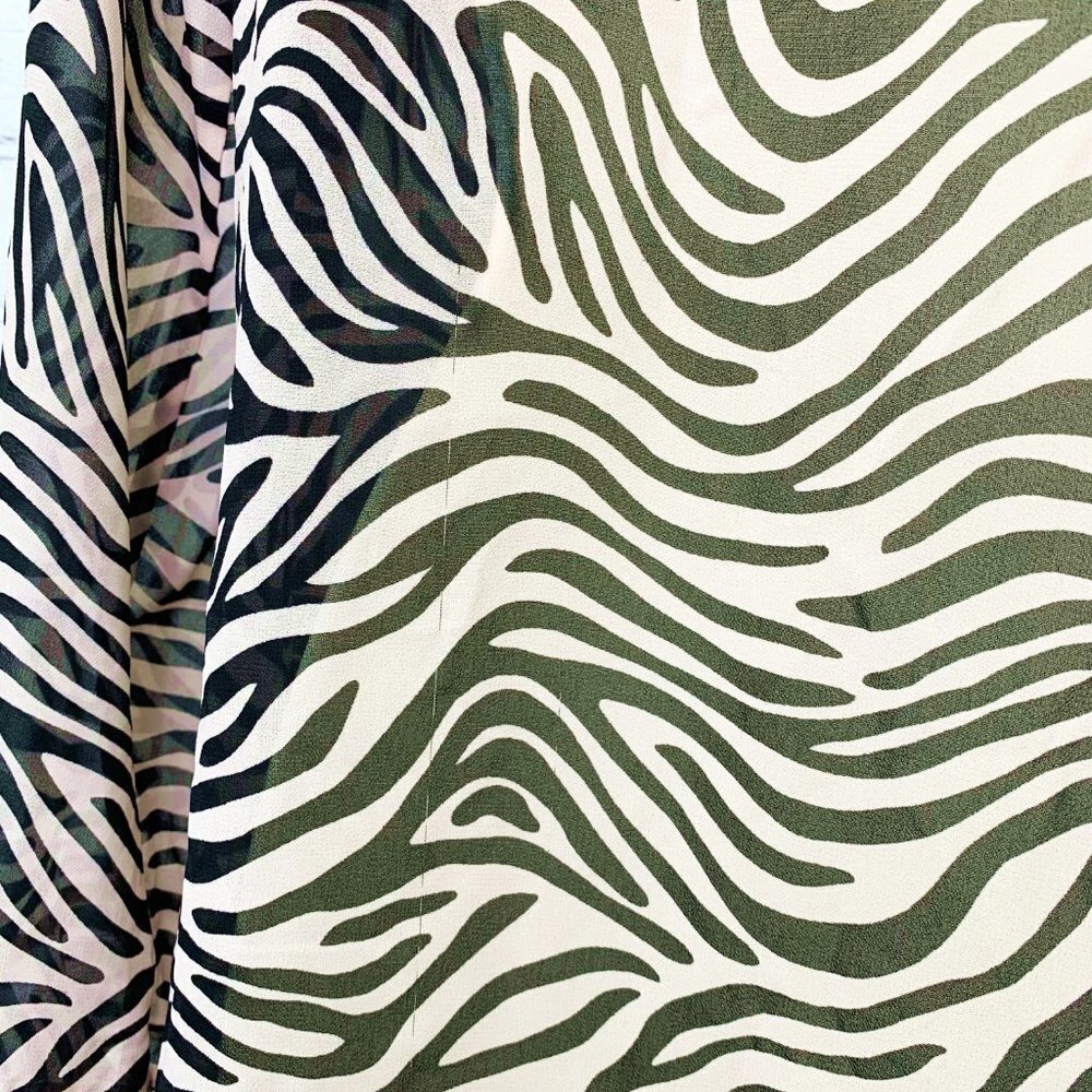 VICTORIA'S SECRET PINK & BLACK ZEBRA SHEER RUFFLE NIGHTIE/TOP - SMALL! - Picture 5 of 9